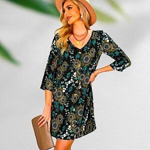 FLORAL MINI SHIRT DRESS
